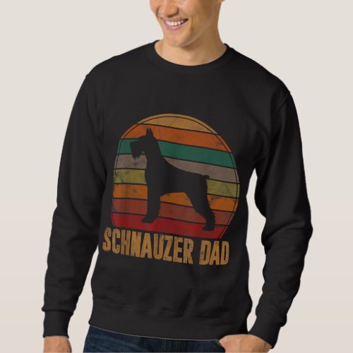 Retro Schnauzer Dad Gift Standard Giant Dog Owner  Sweatshirt
