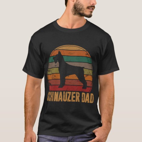 Retro Schnauzer Dad Gift Standard Giant Dog Owner  T_Shirt