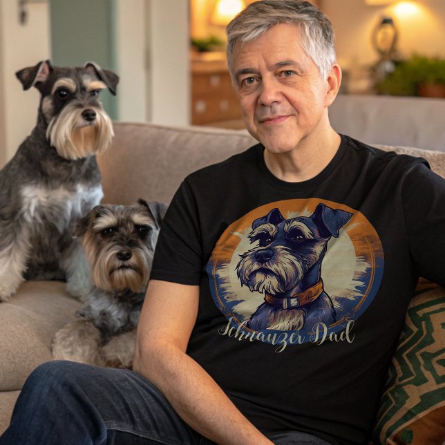 Retro Schnauzer Dad T-Shirt (Creator Uploaded)