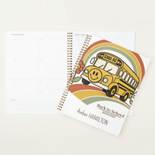 Retro School Bus Personalized Teacher Planner