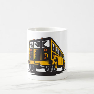 Retro School Bus Vintage Yellow Coffee Mug