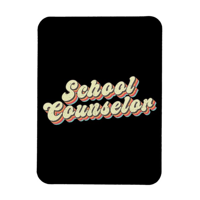  Retro School Counselor Counseling Teacher Magnet (Vertical)