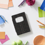 Retro School Notebook | Terrazzo Monogram iPad Mini Cover<br><div class="desc">Classic black and white "school notebook" cover with your name! Add your custom wording to this design by using the "Edit this design template" boxes on the right hand side of the item, or click the blue "Customize it" button to arrange the text, change the fonts and colours and to...</div>