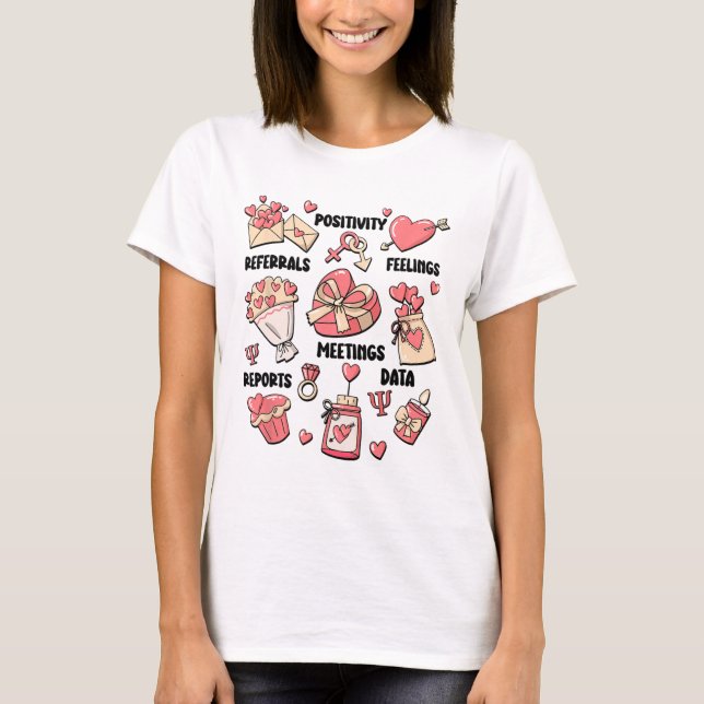 Retro School Psychologist Valentine Mental Health  T-Shirt (Front)