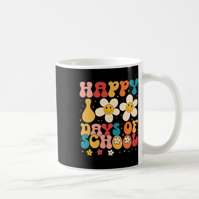 Retro School Teacher Student Happy 100 Days Of Sch Coffee Mug (Right)
