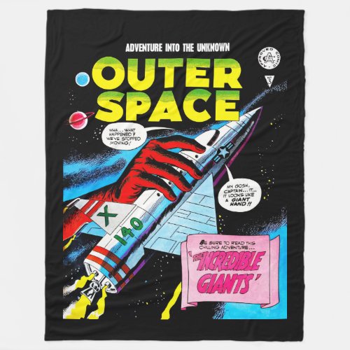Retro Sci_Fi Adventure Outer Space Comics Cover Fleece Blanket