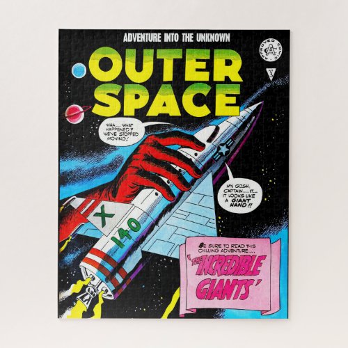 Retro Sci_Fi Adventure Outer Space Comics Cover Jigsaw Puzzle