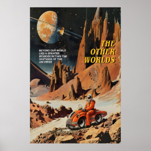 Retro Sci-Fi Art Print Galactic Scooter Ride
