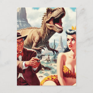 Retro Sci-Fi Pin Up Postcard