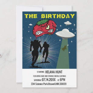 Retro Sci Fi Poster birthday party Invitation