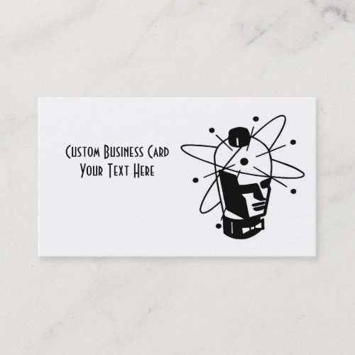 Retro Sci-Fi Robot Head - Black &amp; White Business Cards