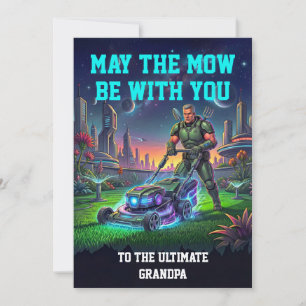 Retro Sci Fi Tactical Lawn Hero Parody Holiday Card