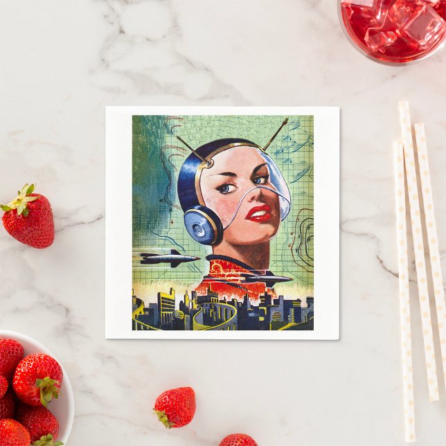 Retro Science Fiction Paper Napkins (Creator Uploaded)