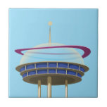 Retro Science fiction skyscraper Ceramic Tile<br><div class="desc">Retro Science fiction skyscraper cartoon landscape.</div>