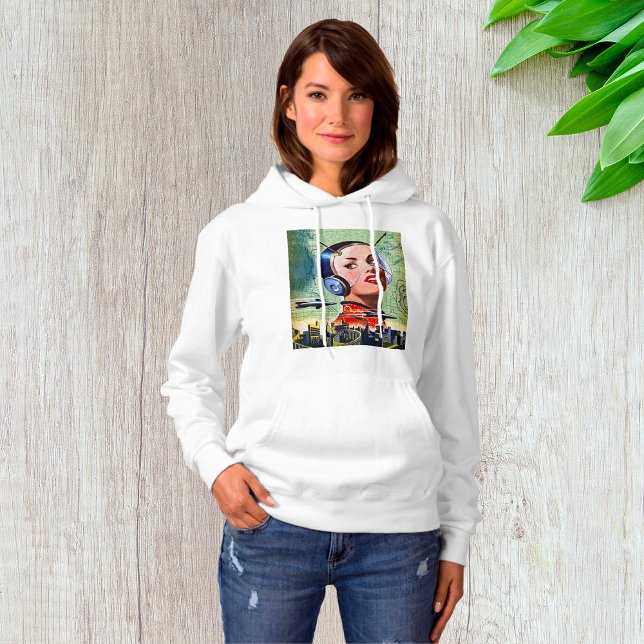Retro Science Fiction Womens Hoodie (Creator Uploaded)