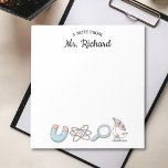 Retro Science Supplies Science Teacher Gift Notepad<br><div class="desc">Give your favorite science teacher a gift they'll love with this Retro Science Supplies Notepad! Personalized with their name,  this notepad is perfect for jotting down notes,  reminders,  and ideas. A practical and thoughtful present that shows you appreciate their hard work and dedication.</div>