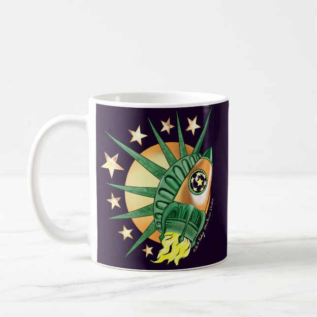 Retro SciFi Liberty Coffee Mug (Left)
