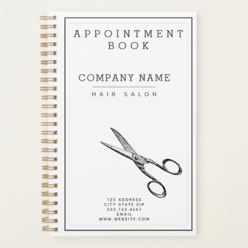 Retro Scissors Hairsalon Appointment Book  Planner