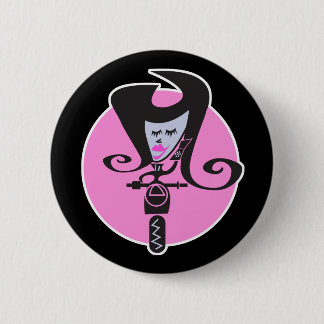 retro scooter biker chic pinback button