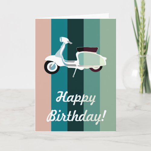Retro Scooter Birthday Card