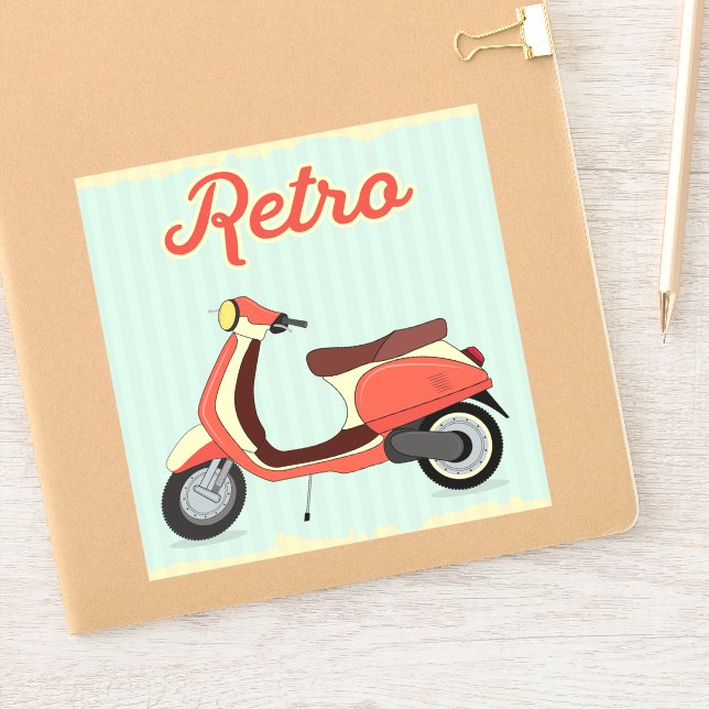 Retro Scooter Design Sticker (Notebook)