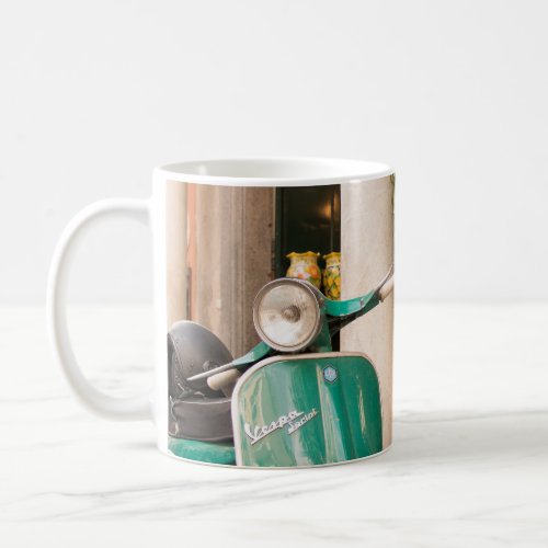 Retro Scooter in Amalfi 1 travel wall art  Coffee Mug