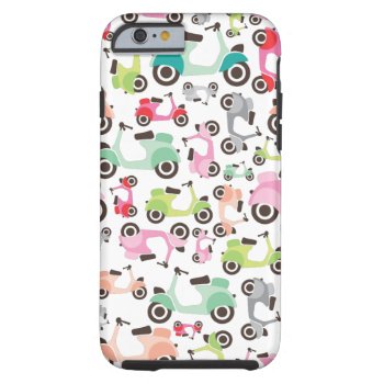 Retro Scooter Pattern Art Iphone 6 Case by designalicious at Zazzle
