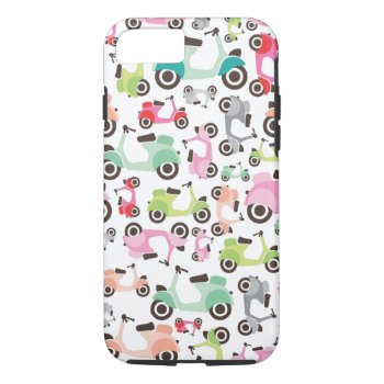 Retro Scooter Pattern Art Iphone 7 Case by designalicious at Zazzle