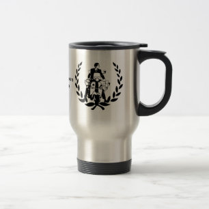 Retro Scooter rider on laurel customizable Travel Mug