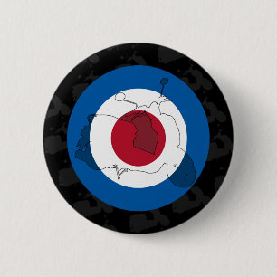 Retro Scooter Silhouette Badge Pinback Button