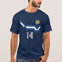 Zazzle Retro Scotland Soccer Jersey Crest Tartan Army SCO T-Shirt, Men's, Size: Adult S, Navy Blue