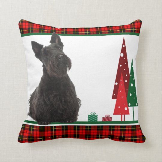 scottie christmas pillow