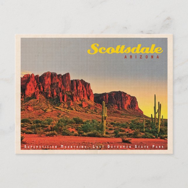 Retro Scottsdale Desert  Postcard (Front)