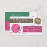 Gold knitting crochet yarn handmade kit pink business card