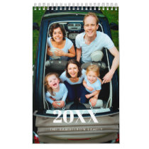 Retro script 2025 family photo calendar