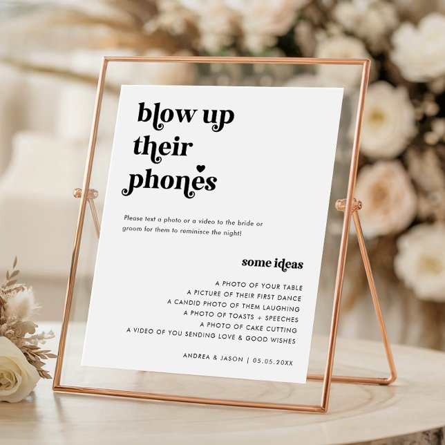 Retro Script Blow Up Their Phones Wedding Sign (Creator Uploaded)