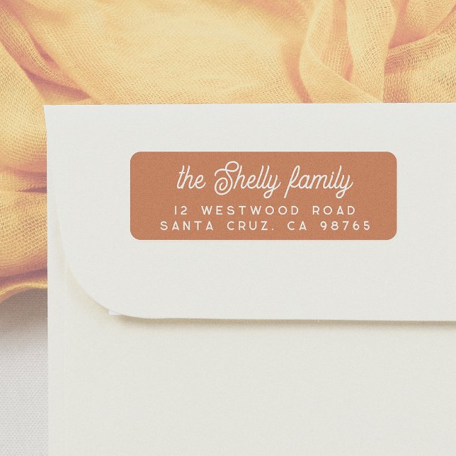 Retro Script Bold Orange Address Label (Creator Uploaded)