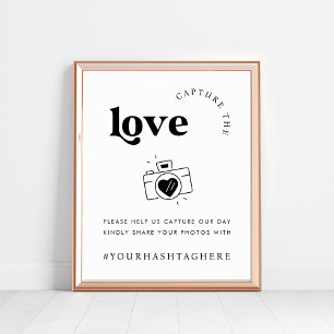 Retro Script Capture the Love Camera Wedding Sign