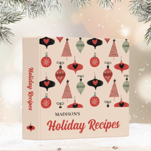 Retro Script Christmas Holiday Recipe Binder