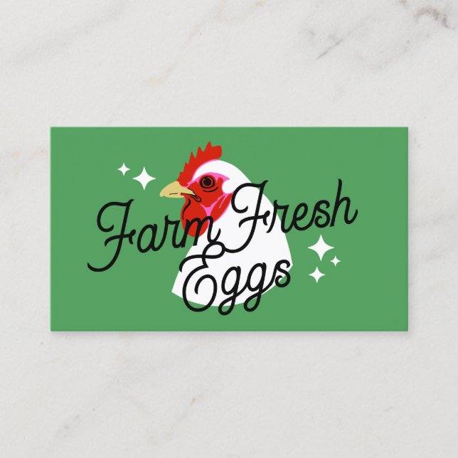 Retro  Script Farm Fresh Eggs Business Card (Front)