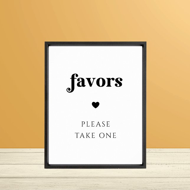 Retro Script Favors Please Take One White Sign (Creator Uploaded)
