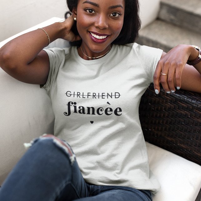 Retro Script Girlfriend Fiancee Engagement Party  T-Shirt (Creator Uploaded)