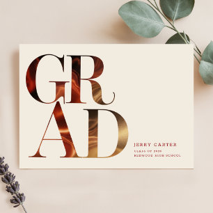 Retro Script High School Graduation Announcement Postcard