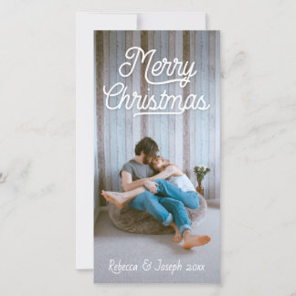 Retro Script Merry Christmas Photo