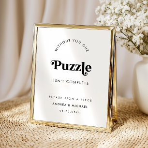 Retro Script Minimalist Guestbook Wedding Sign