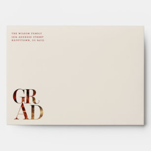 Retro Script Modern Elegant Graduation Envelope
