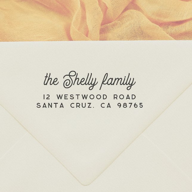 Retro Script Name & Address Rubber Stamp (Creator Uploaded)
