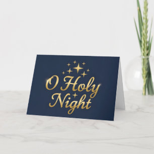 Retro Script O Holy Night Christmas Holiday Card