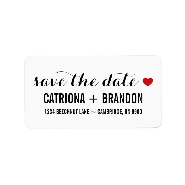 Retro Script Pretty Save the Date Address Label (Front)