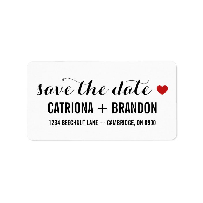 Retro Script Pretty Save the Date Address Label